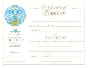 Baptism Certificate - Paraclete Press
